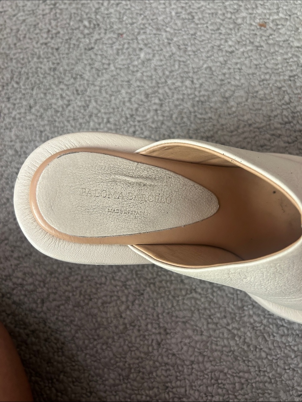 Paloma Barcelo Cream Platform Wedge Slide - Picture 13 of 14